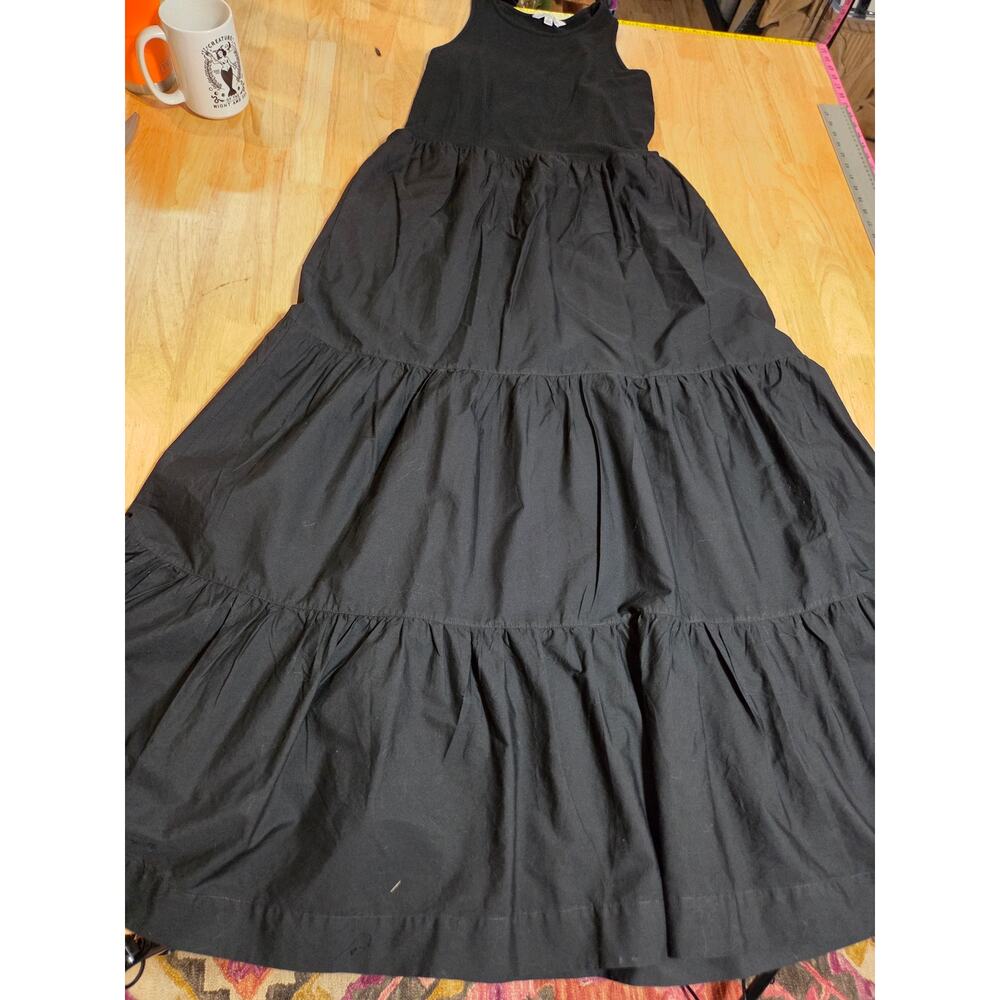 Ophelia row maxi dress knit and woven material sleeveless stretch bodice XL